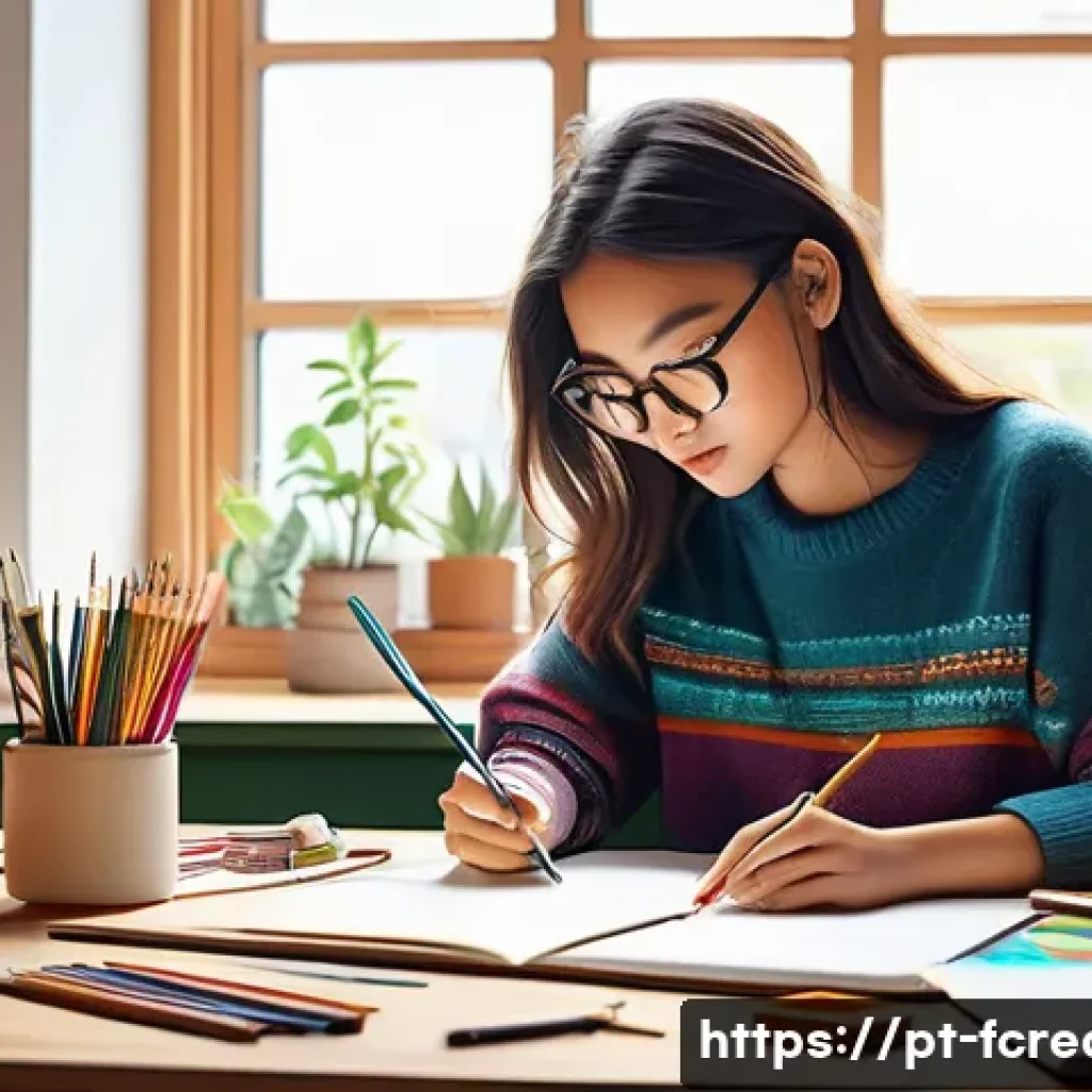 AI 기반 창작의 발전 가능성 - **Prompt 1: The Creative Spark Unleashed**
    "A vibrant, dynamic illustration depicting a young ar...