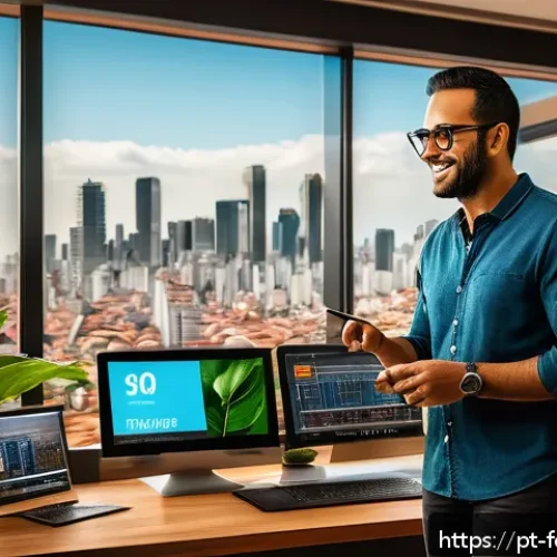 Home 32 창작의 미래 인간의 역할 vs 기술 - A creative workspace scene featuring a Brazilian advertising professional collaborating with AI desi...