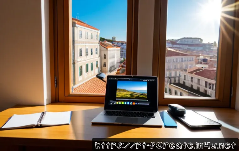 AI 기반 영상 제작 툴 - Photorealistic home-office scene in Lisbon, Portuguese-speaking young creative professional editing ...